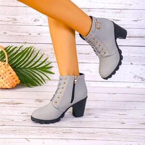 Stylish Gray Ankle Boots for Women